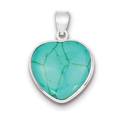 Heart Turquoise Pendant Sterling Silver QP1318, MPN: QP1318, 723252522839