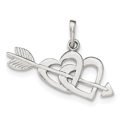 Heart and Arrow Pendant Sterling Silver Polished QP4431, MPN: QP4431, 191101459733