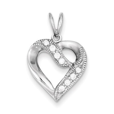 Heart Pendant Sterling Silver Diamond QP752, MPN: QP752, 883957961569