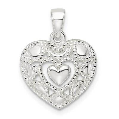 Heart Pendant Sterling Silver Polished QP5501, MPN: QP5501,