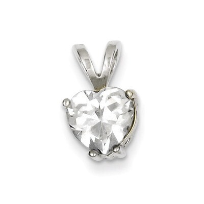 Heart Diamond Pendant Sterling Silver QP19, MPN: QP19, 883957959993