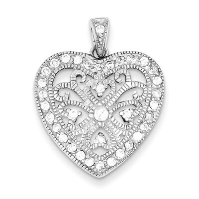 Heart Pendant Sterling Silver Diamond QP1367, MPN: QP1367, 883957958897