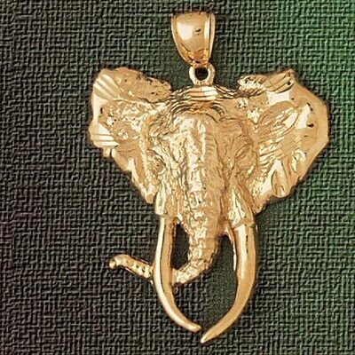 Dazzlers Jewelry Elephant Head Pendant Necklace Charm Bracelet in Yellow, White or Rose Gold 2344, …