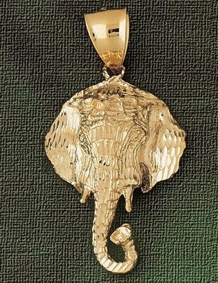 Dazzlers Jewelry Elephant Head Pendant Necklace Charm Bracelet in Yellow, White or Rose Gold 2339, …