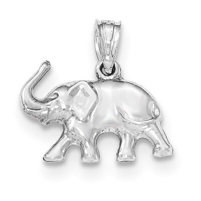 Polished Elephant Pendant 14k white Gold K5337, MPN: K5337, 886774616544