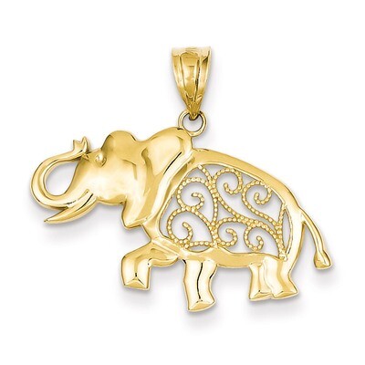 Filigree Elephant Pendant 14k Gold K4866, MPN: K4866, 883957136509