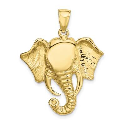 2-D Elephant Head with Twisted Trunk Charm 10k Gold 10K6449, MPN: 10K6449, 196904092774
