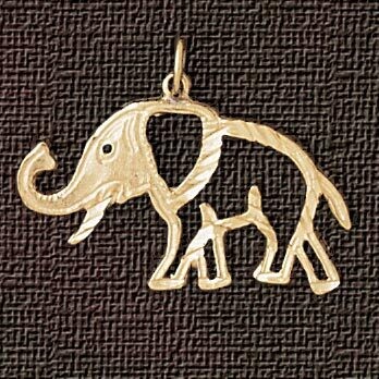 Dazzlers Jewelry Elephant Pendant Necklace Charm Bracelet in Yellow, White or Rose Gold 2368, MPN: …
