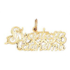 Dazzlers Jewelry Sweetest Grandma Grandmother Pendant Necklace Charm Bracelet in Yellow, White or R…