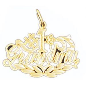 Dazzlers Jewelry Number One Grandma Grandmother Pendant Necklace Charm Bracelet in Yellow, White or…