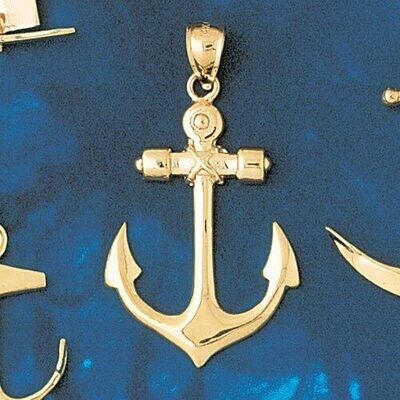 Dazzlers Jewelry Ship Anchor Pendant Necklace Charm Bracelet in Yellow, White or Rose Gold 1167, MP…