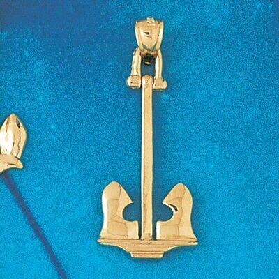Dazzlers Jewelry Ship Anchor Pendant Necklace Charm Bracelet in Yellow, White or Rose Gold 1165, MP…