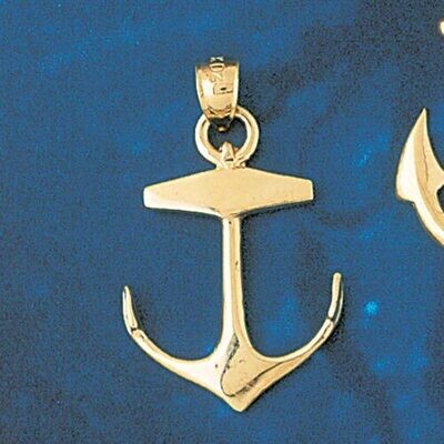 Dazzlers Jewelry Ship Anchor Pendant Necklace Charm Bracelet in Yellow, White or Rose Gold 1166, MP…