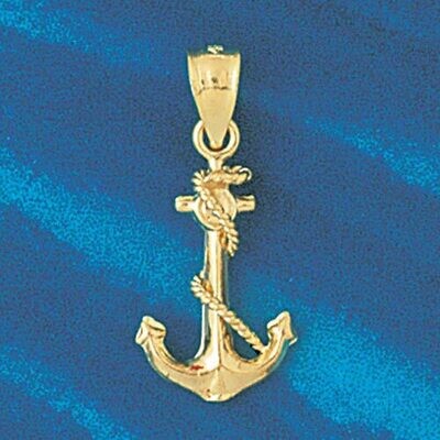 Dazzlers Jewelry Ship Anchor Pendant Necklace Charm Bracelet in Yellow, White or Rose Gold 1115, MP…