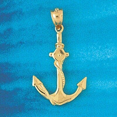Dazzlers Jewelry Ship Anchor Pendant Necklace Charm Bracelet in Yellow, White or Rose Gold 1110, MP…