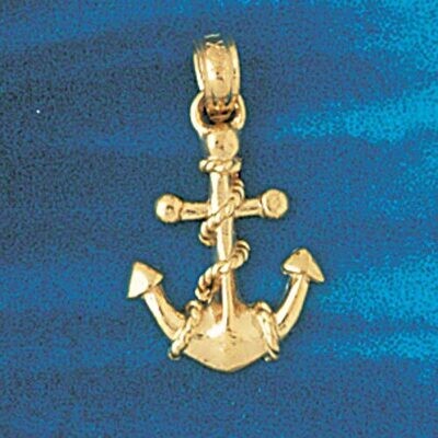 Dazzlers Jewelry Ship Anchor Pendant Necklace Charm Bracelet in Yellow, White or Rose Gold 1109, MP…