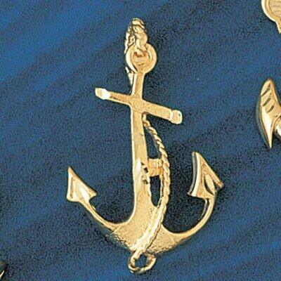 Dazzlers Jewelry Ship Anchor Pendant Necklace Charm Bracelet in Yellow, White or Rose Gold 1100, MP…