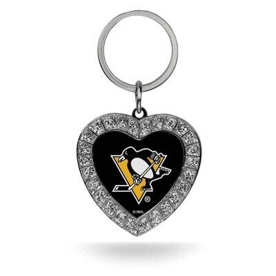 NHL Pittsburgh Penguins Rhinestone Heart Key Ring GC7981, MPN: GC7981, 94746940546