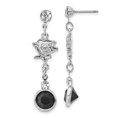 NHL Pittsburgh Penguins Crystal Dangle Earrings PEN065ER-CR, MPN: PEN065ER-CR, 634401802804