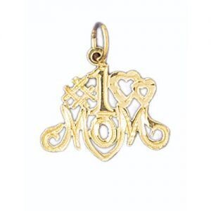 Dazzlers Jewelry Number One Mom Pendant Necklace Charm Bracelet in Yellow, White or Rose Gold 9796,…