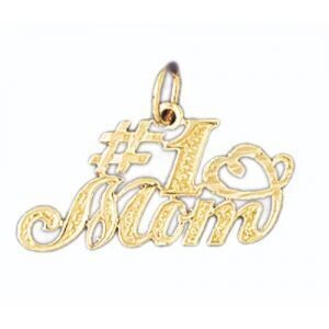 Dazzlers Jewelry Number One Mom Pendant Necklace Charm Bracelet in Yellow, White or Rose Gold 9804,…