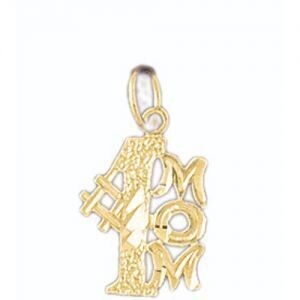Dazzlers Jewelry Number One Mom Pendant Necklace Charm Bracelet in Yellow, White or Rose Gold 9817,…