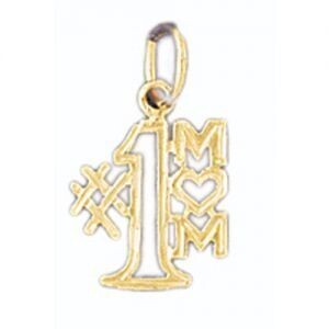 Dazzlers Jewelry Number One Mom Pendant Necklace Charm Bracelet in Yellow, White or Rose Gold 9812,…