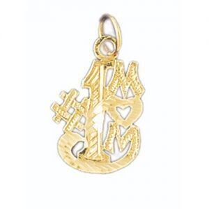 Dazzlers Jewelry Number One Mom Pendant Necklace Charm Bracelet in Yellow, White or Rose Gold 9810,…