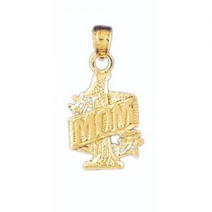 Dazzlers Jewelry Number One Mom Pendant Necklace Charm Bracelet in Yellow, White or Rose Gold 9808,…