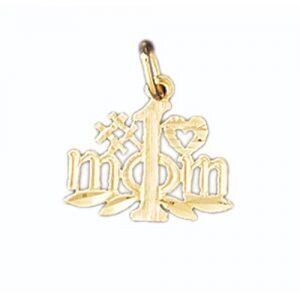 Dazzlers Jewelry Number One Mom Pendant Necklace Charm Bracelet in Yellow, White or Rose Gold 9807,…