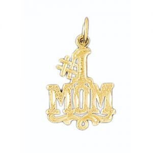 Dazzlers Jewelry Number One Mom Pendant Necklace Charm Bracelet in Yellow, White or Rose Gold 9799,…