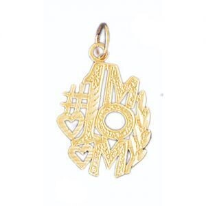 Dazzlers Jewelry Number One Mom Pendant Necklace Charm Bracelet in Yellow, White or Rose Gold 9776,…