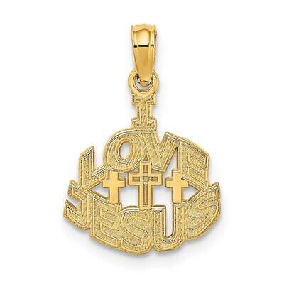I Love Jesus Cross Charm 14k Gold K8557, MPN: K8557, 637218083572