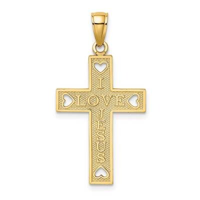I Love Jesus Cross with Hearts Charm 14k Gold K8552, MPN: K8552, 637218083466