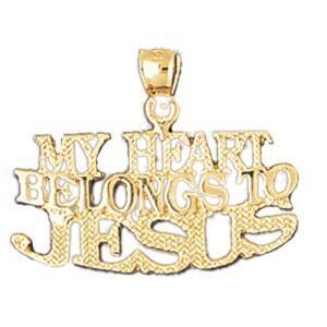 Dazzlers Jewelry My Heart Belongs To Jesus Pendant Necklace Charm Bracelet in Yellow, White or Rose…