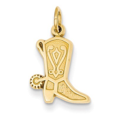 Cowboy Boot Charm 14k Gold C458, MPN: C458, 883957860534