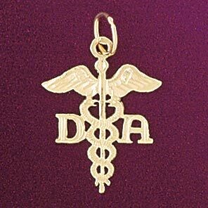 Dazzlers Jewelry Medical Sign Pendant Necklace Charm Bracelet in Yellow, White or Rose Gold 4746, M…
