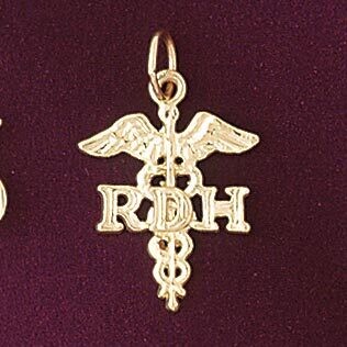 Dazzlers Jewelry Medical Sign Pendant Necklace Charm Bracelet in Yellow, White or Rose Gold 4744, M…