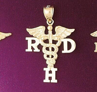 Dazzlers Jewelry Medical Sign Pendant Necklace Charm Bracelet in Yellow, White or Rose Gold 4743, M…