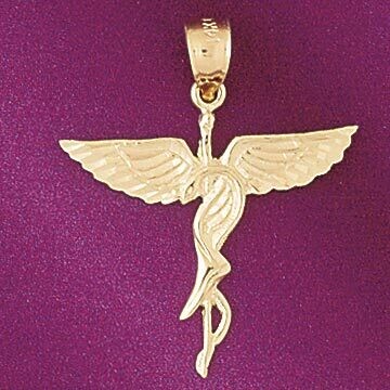 Dazzlers Jewelry Medical Sign Pendant Necklace Charm Bracelet in Yellow, White or Rose Gold 4740, M…