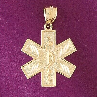 Dazzlers Jewelry Medical Sign Pendant Necklace Charm Bracelet in Yellow, White or Rose Gold 4734, M…