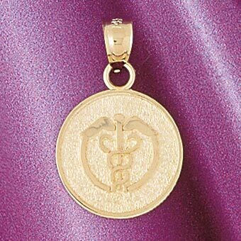 Dazzlers Jewelry Medical Sign Pendant Necklace Charm Bracelet in Yellow, White or Rose Gold 4730, M…