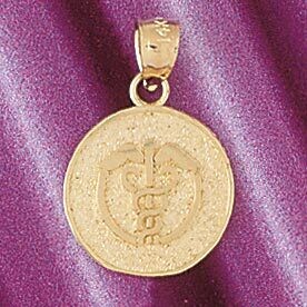 Dazzlers Jewelry Medical Sign Pendant Necklace Charm Bracelet in Yellow, White or Rose Gold 4731, M…