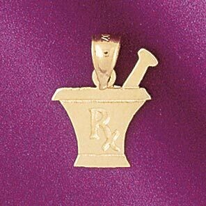 Dazzlers Jewelry Rx Medical Sign Pendant Necklace Charm Bracelet in Yellow, White or Rose Gold 4757…
