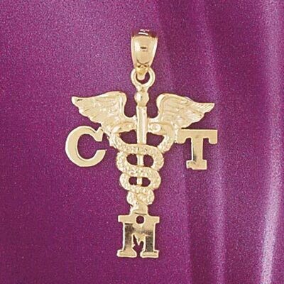 Dazzlers Jewelry Medical Sign Pendant Necklace Charm Bracelet in Yellow, White or Rose Gold 4713, M…
