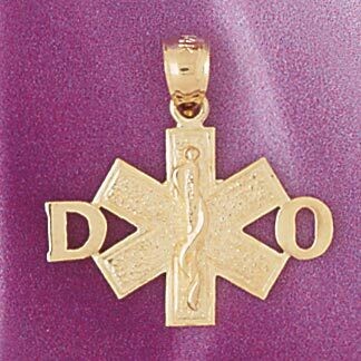 Dazzlers Jewelry Medical Sign Pendant Necklace Charm Bracelet in Yellow, White or Rose Gold 4714, M…