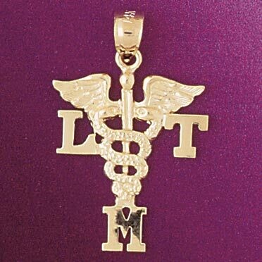 Dazzlers Jewelry Medical Sign Pendant Necklace Charm Bracelet in Yellow, White or Rose Gold 4711, M…