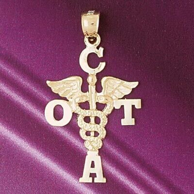 Dazzlers Jewelry Medical Sign Pendant Necklace Charm Bracelet in Yellow, White or Rose Gold 4709, M…
