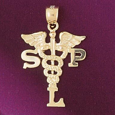 Dazzlers Jewelry Medical Sign Pendant Necklace Charm Bracelet in Yellow, White or Rose Gold 4710, M…