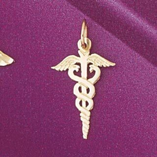 Dazzlers Jewelry Medical Sign Pendant Necklace Charm Bracelet in Yellow, White or Rose Gold 4689, M…